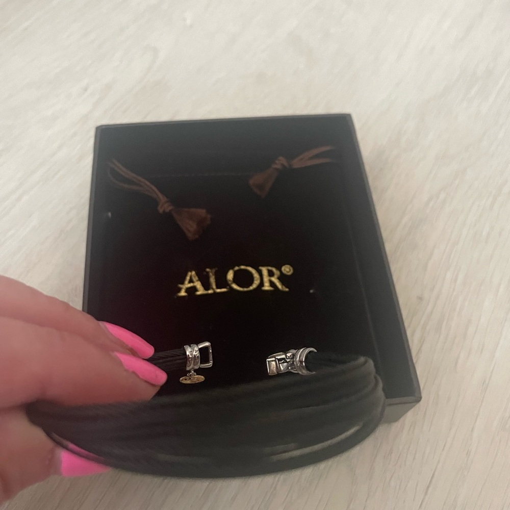 ALOR Multi Black Cable Bracelet with Silver Accents